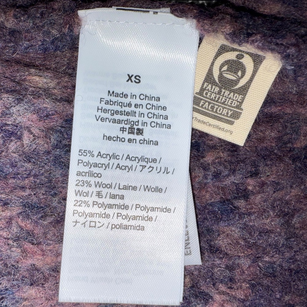 Madewell NWT‎ Pointelle Mockneck Pullover Sweater Size XS Purple Wool Blend Knit - Picture 7 of 13